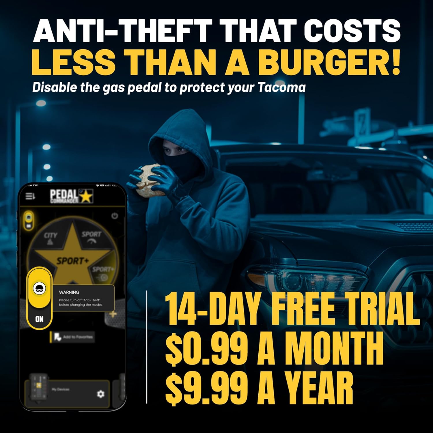 PEDAL COMMANDER Throttle Response Controller Compatible with Toyota Tacoma 2005-2023, Plug-and-Play Upgrade, 4 Driving Modes, App Control and Anti-Theft, Off-Road Performance Mods, Tacoma Accessories