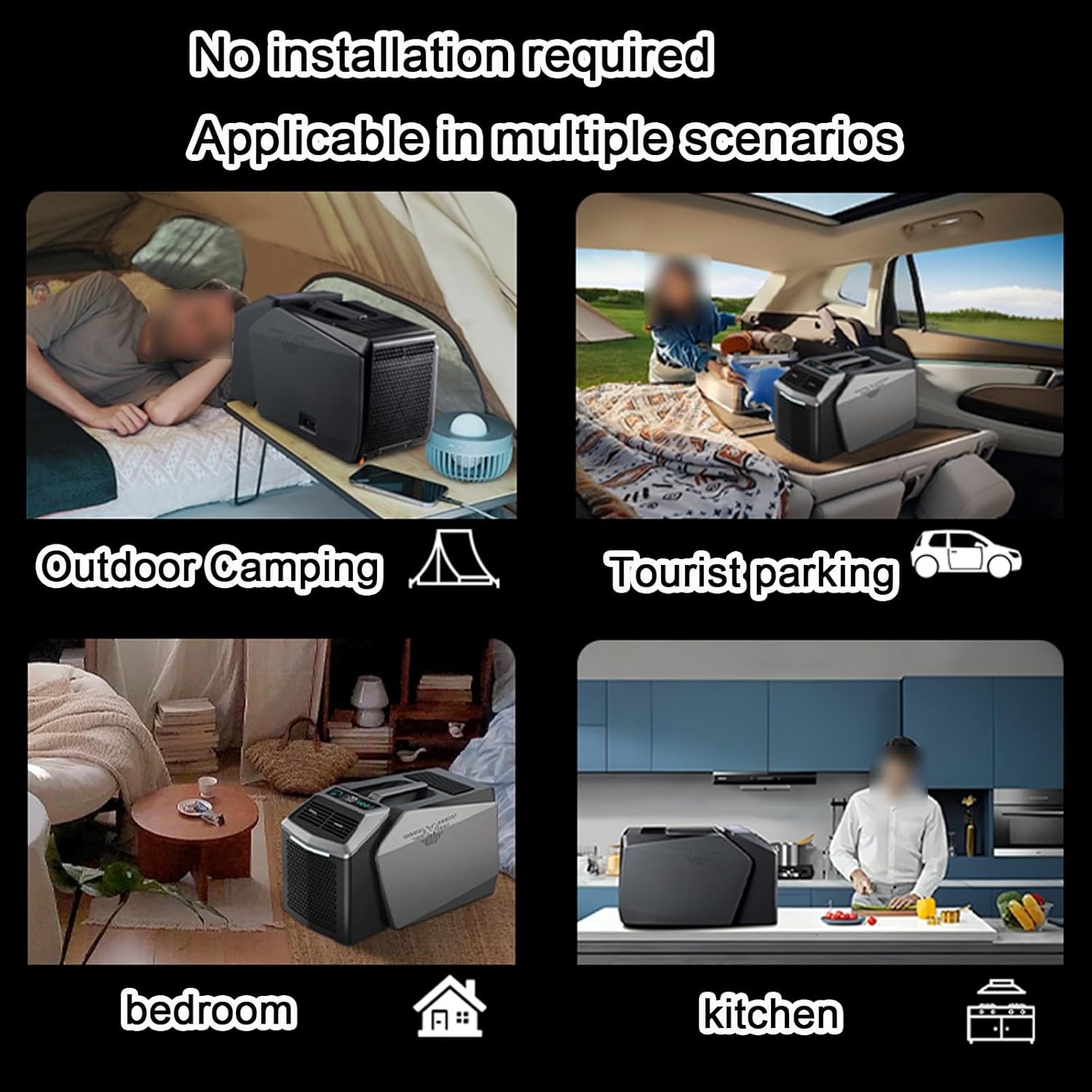 6100 BTU Portable Camping Air Conditioner for Outdoor and Indoor Use Split Structure 3 Speed Adjustment Air Cooler with Remote Control for Bedroom Tent Pets