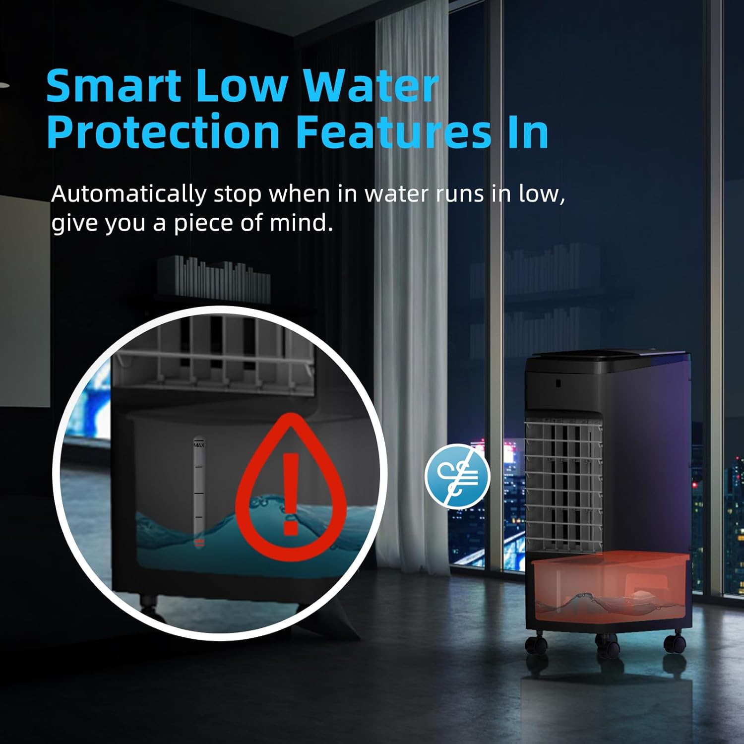 NOMEY Evaporative Air Cooler, 3-IN-1 Air Conditioner Portable for Room w/ 4 Modes & 3 Speed, 12H Timer, 1 Gal Detachable Water Tank, 4 Ice Packs, Remote, 70° Oscillation Air Cooler for Bedroom Indoor