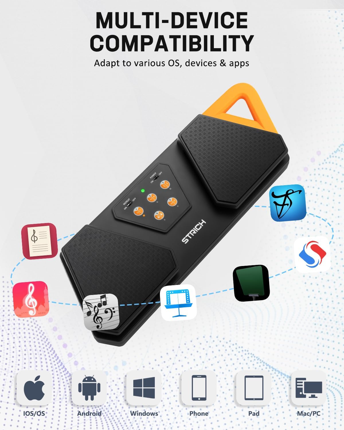 STRICH 88 Keys Weighted Keyboard with Sustain Pedal, Hammer-Action Digital Piano, SPT-10X Page Turner Pedal for Musical Instruments