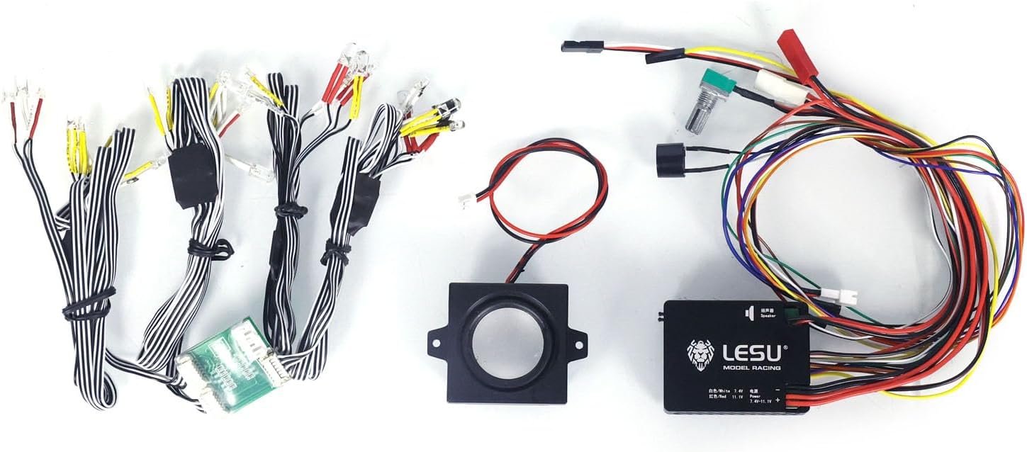 LESU Sound System LED Light Modules L6 V6 V8 4 Voices 2 in 1 for 1/14 Remote Control Truck RC Construction Car Parts Accessories