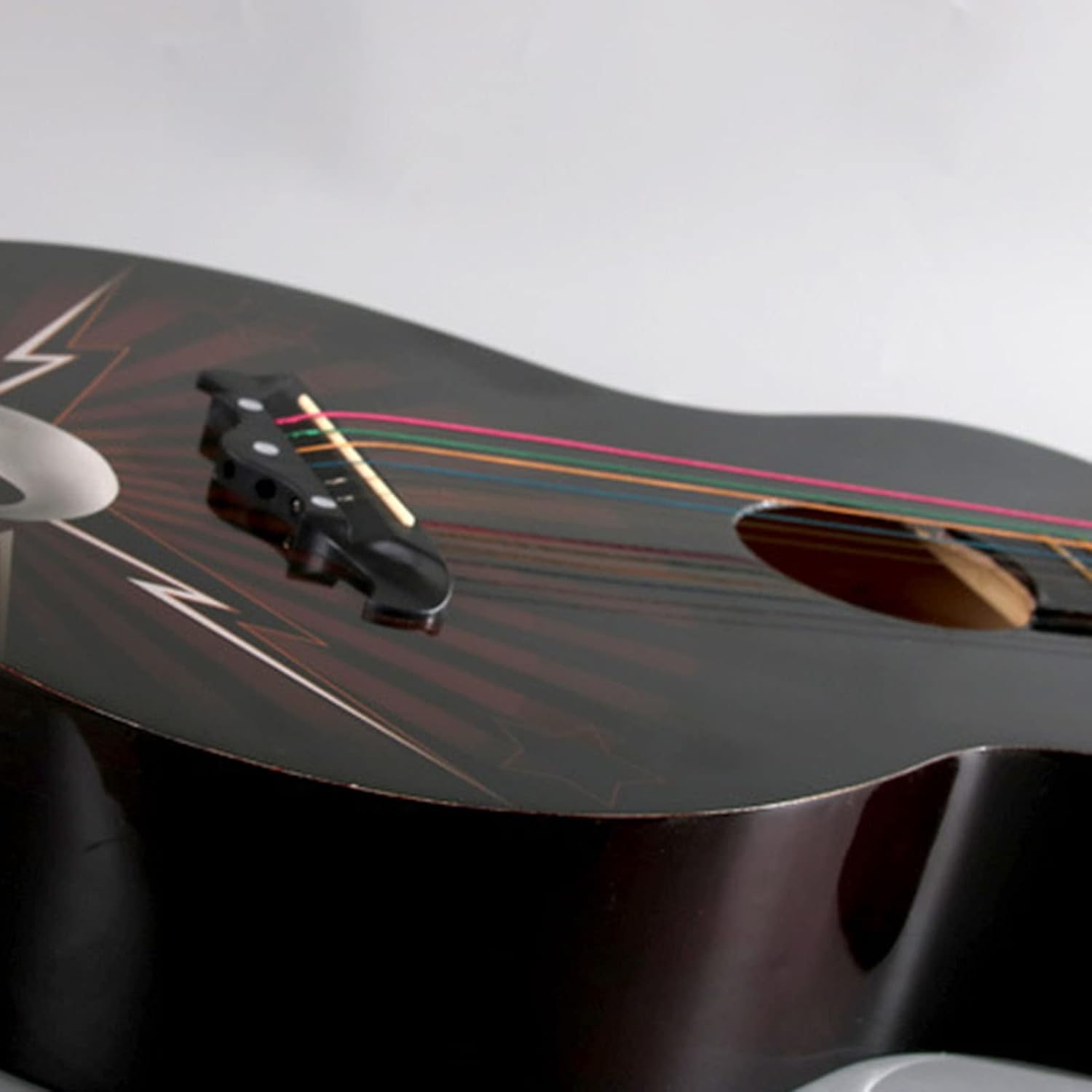 Tyenaza Wooden Guitar, Beginner Acoustic Guitar, 38in Graffiti Pattern High Density Fingerboard Acoustic Guitar for Beginner