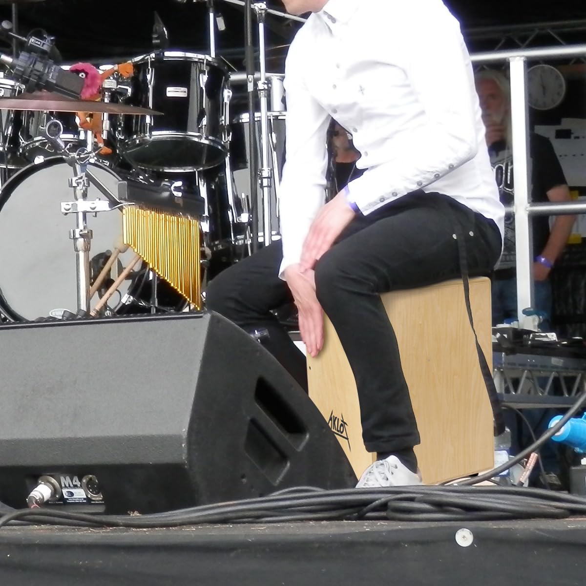 AKLOT Cajon,12 * 12 * 18 inch Box Drum Full Size Percussion Instrument Cajons with Internal Adjustable Snares Birch Wood Compact