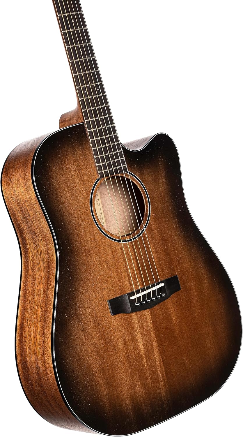 Cort 6 String Acoustic Guitar, Right, Open Pore Black Burst, Full (COREDCOPBB)