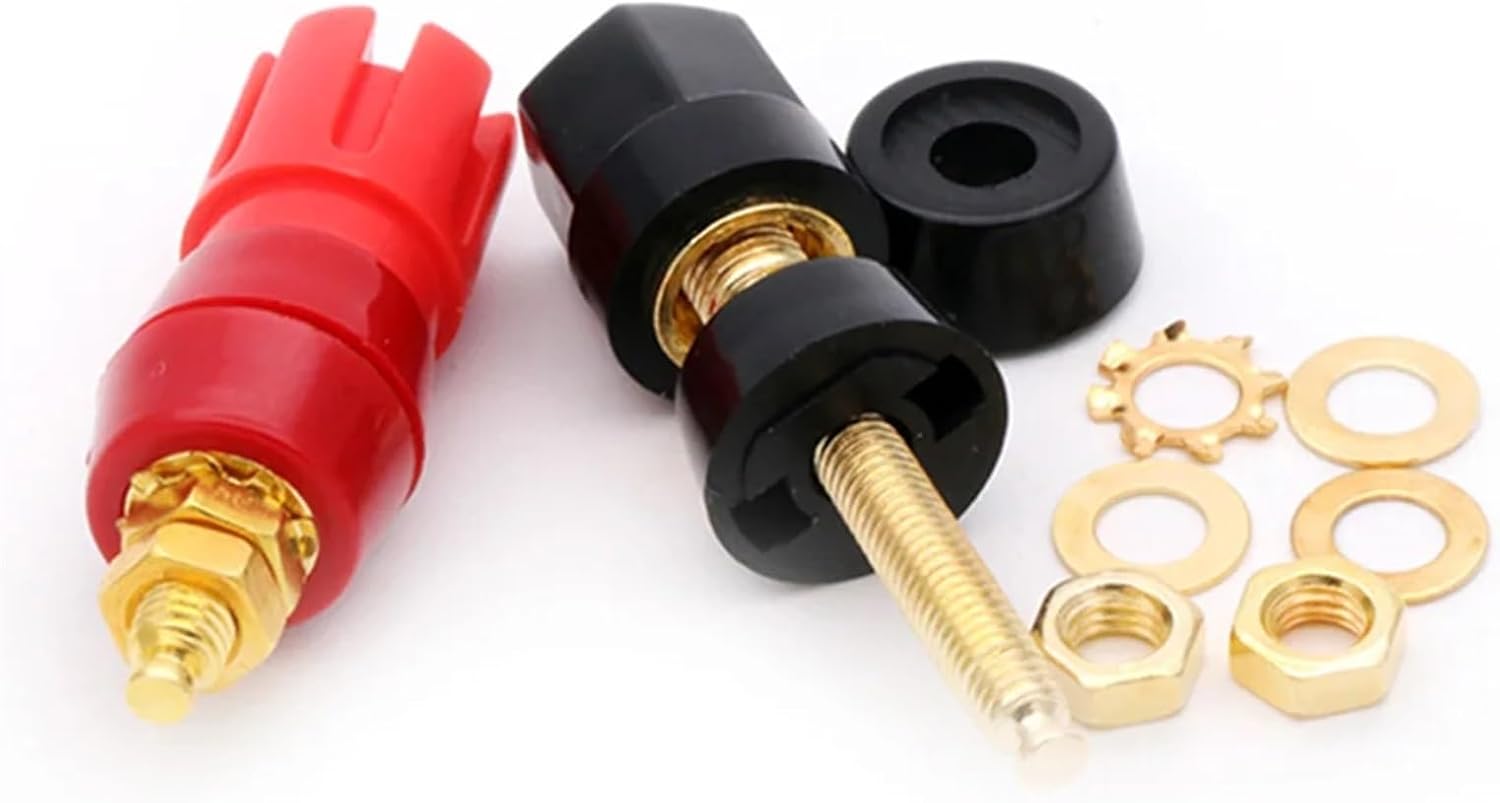 20pcs Gold Plated Copper Adaptor Large Current Amplifier Audio Terminal 4mm Banana Socket Brass Binding Post Connector