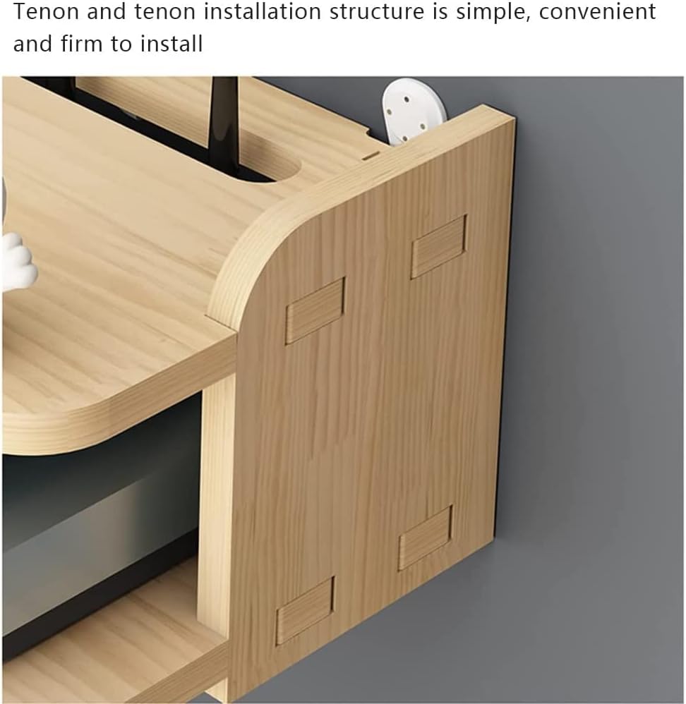 Wall Mounted Router Storage Box Top Hanging Boxes Multi-Function Display Stand for Home Office(40 * 19.5 * 6.8cm)