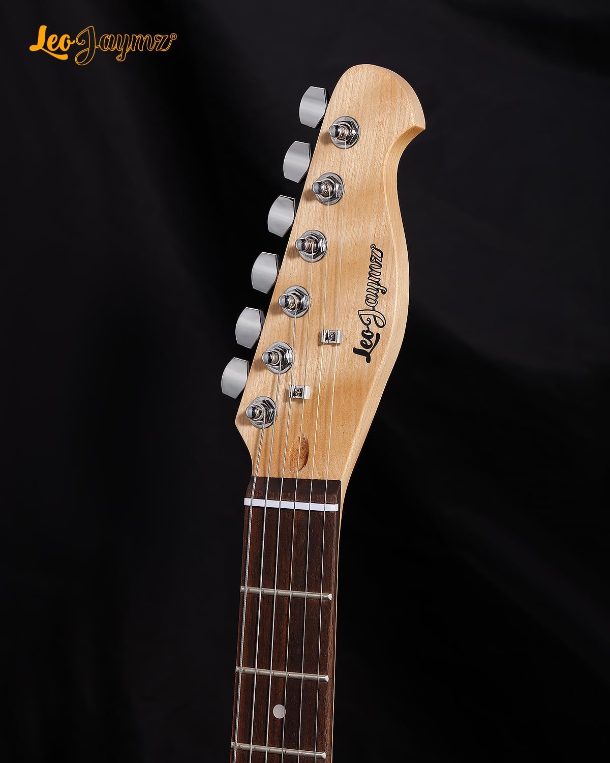 Leo Jaymz TL Style Electric Guitar with US Flag Design - High Gloss Mahogany Body and Hard Maple Neck - High Transparent Acrylic Pickguard (US Flag)