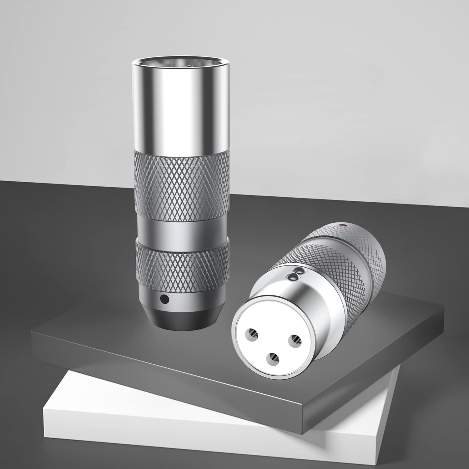 Viborg Hi-End XLR Connectors 3Pins Solder Type Balance Plug, 2 Male and 2 Female Pure Copper Rhodium Plated Terminals for DMX Mic Mixer Amplifier Speaker and Audio Equalizer