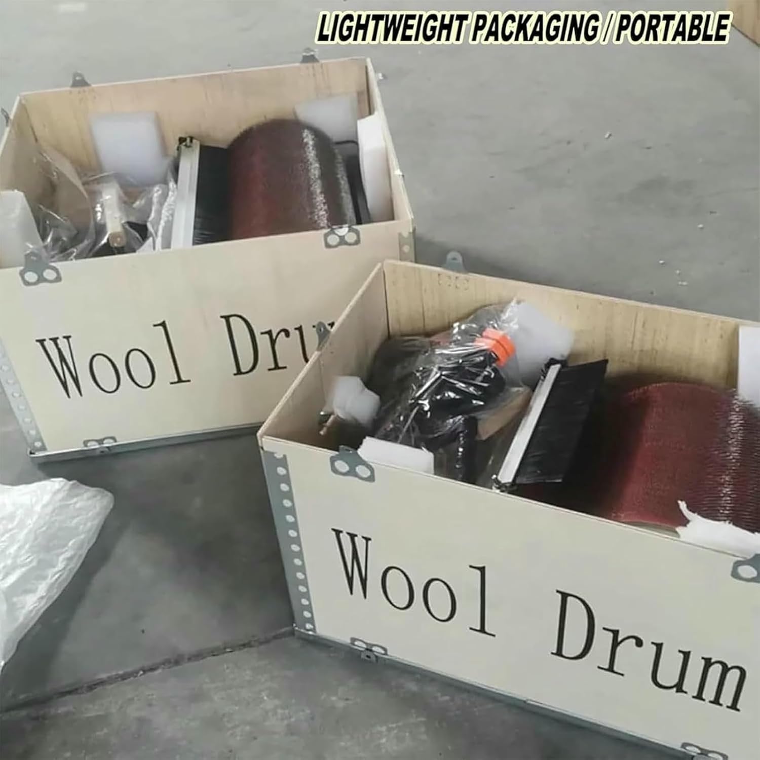 Hand Drum Carder, Manual Wool Carding Machine with Anti-Slip Handle & Aluminum Alloy Speed Change Wheel, Belt Drive & No Electricity Required, for Craft Make Felt Animals~/