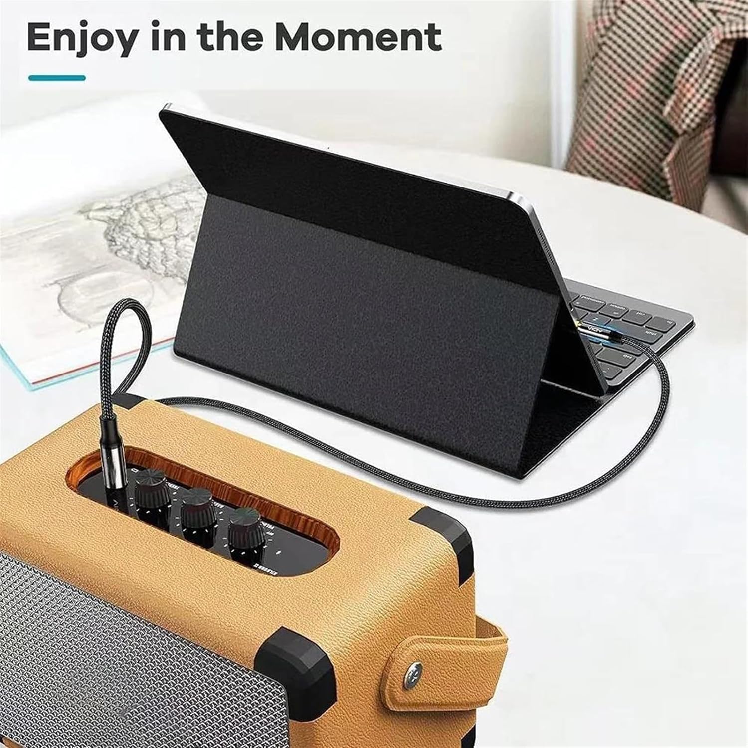 Guitar Audio Cable Stereo Cable 1/4 Male to 1/8 Male TRS Bidirectional Cord for Headphone Guitar Mixer Laptop Amp(Pack of 3,300Cm)