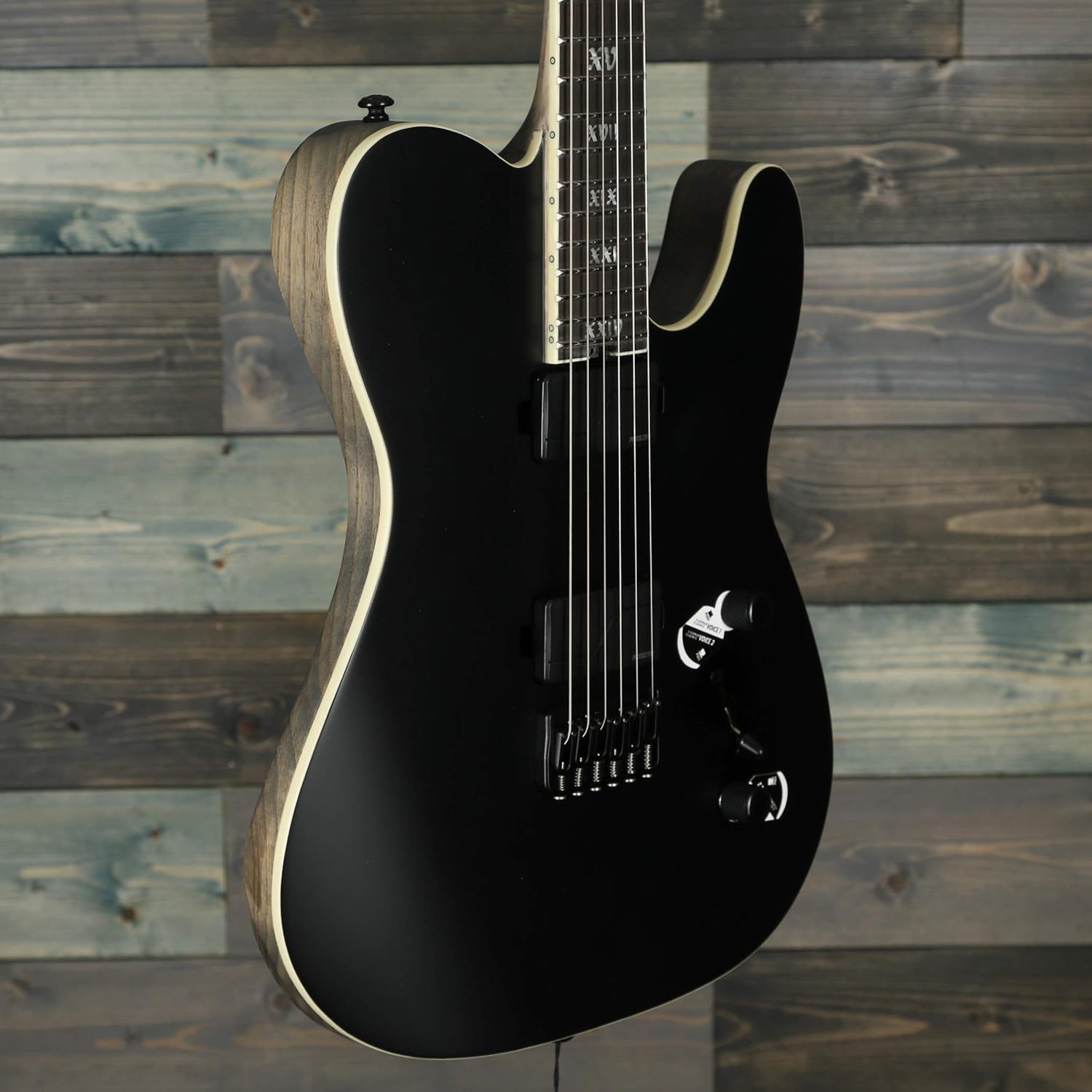 Schecter PT SLS Evil Twin Elite Series Solid Body Electric Guitar Ebony/Satin Black - 1342