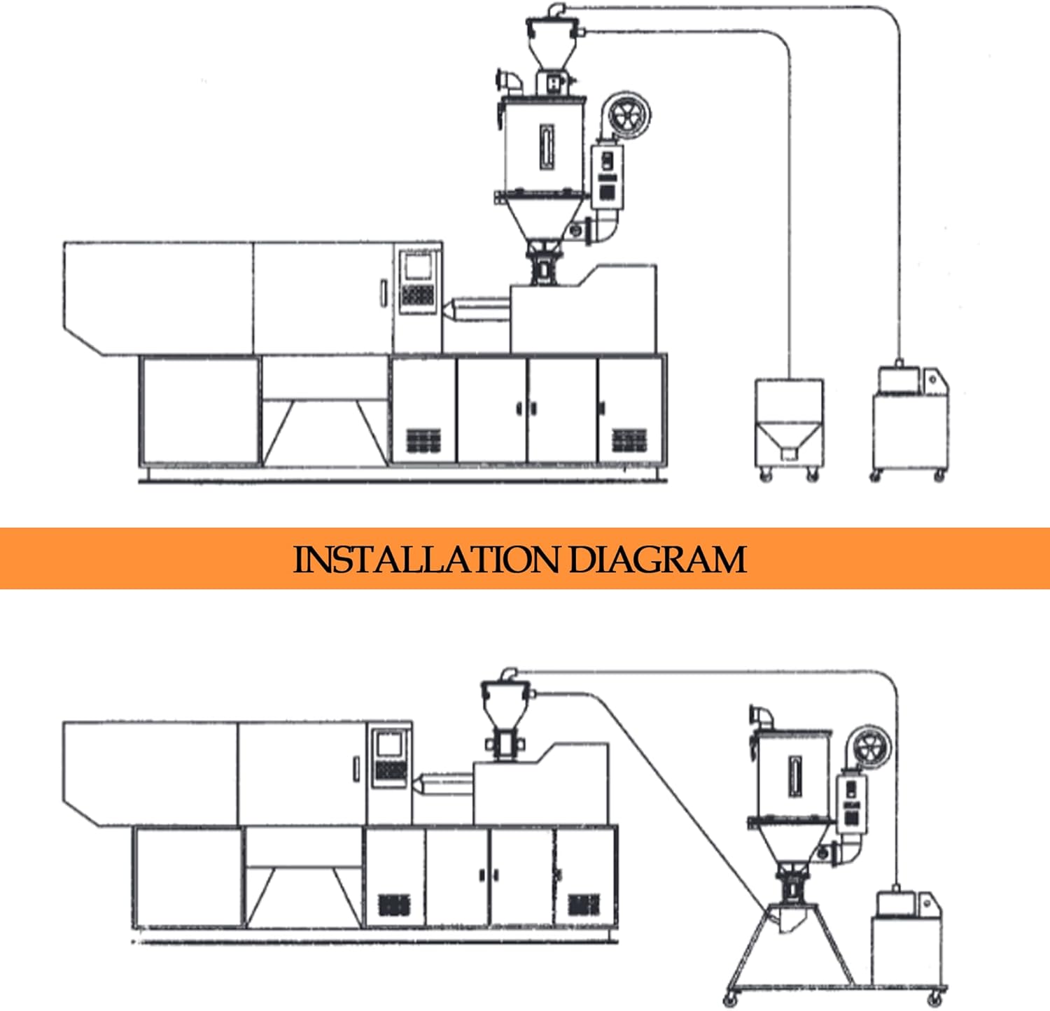 Plastic Pellet 15kg Drye Plastic Injection Molding Machine Industrial Hopper Type Dryer 2.7kw Hot Air Drying Machine for PP, PE, ABS, PVC