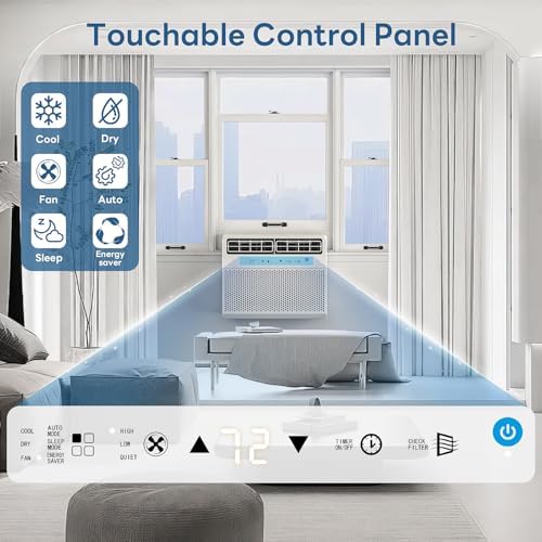 ZAFRO 10000BTU Window Air Conditioner U-Shaped Cools up to 450 Sq.Ft., Ultra Quiet Energy-Efficient Cooling, With Remote Control