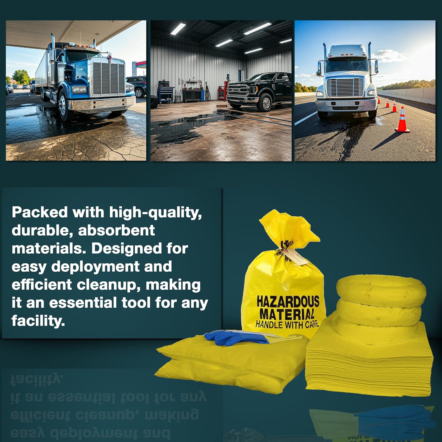 AWF PRO 20 Gallon Hazmat Spill Kit, 59 Pieces – 20 gal DOT Approved Drum, Socks, Pads & Pillows, & Accessories