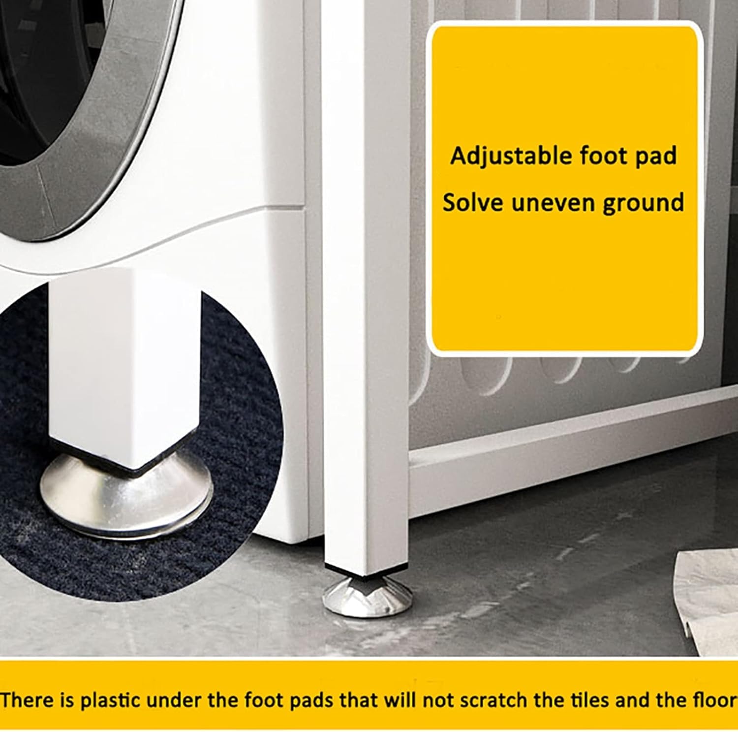 Balcony Washing Machine Drum Holder Storage Holder Washing Machine Upper Space Holder Bathroom Holder (Black C)