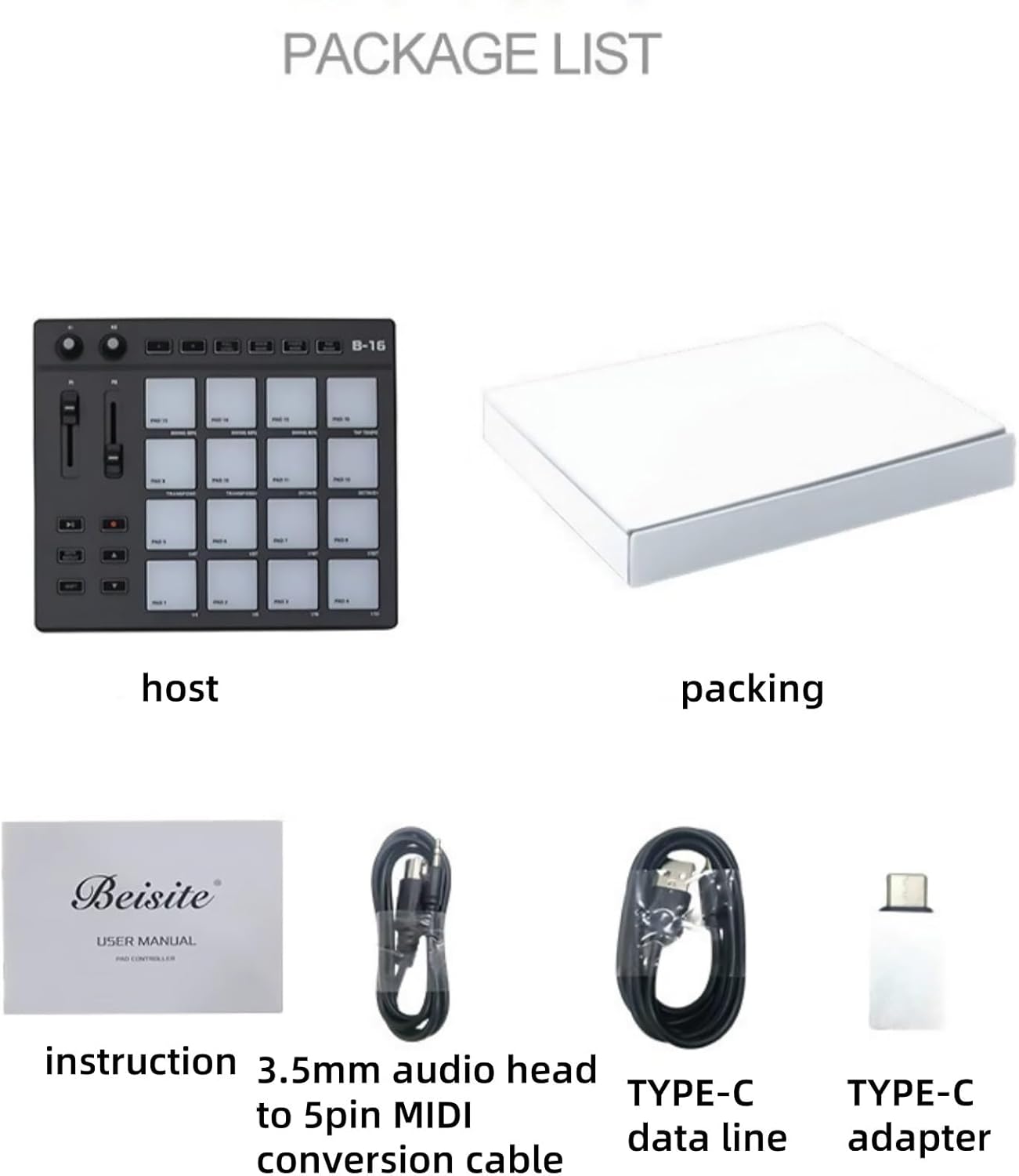 Mini Beat Maker Machine with 16 RGB Illuminated Beat Pads for Beginner Music Production