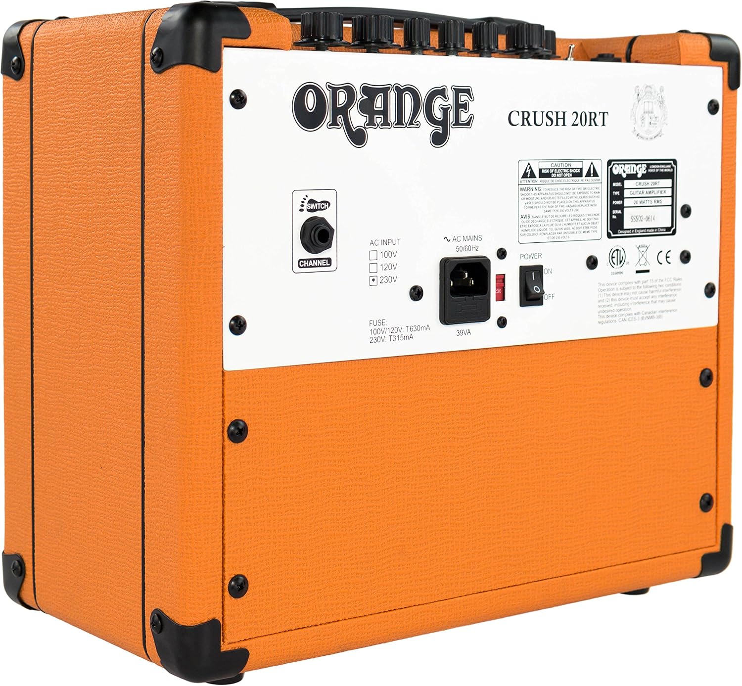 Orange Crush 20RT 20-Watt Guitar Combo Amplifier Bundle with Instrument Cable and Austin Bazaar Polishing Cloth