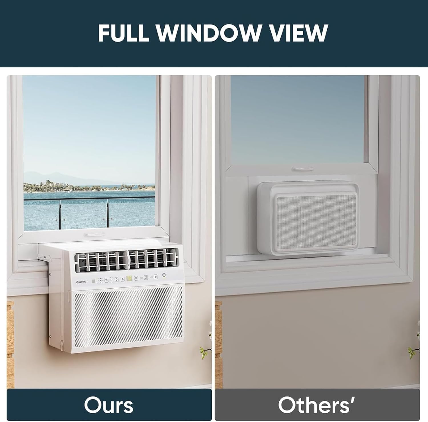 8000BTU Window Air Conditioner with Remote Control and Wifi - Washable Filter, Ultra Quiet Energy-Efficient Cooling, Cools Up to 370 Sq. Ft., Ideal for Home, Office, Dorm, White