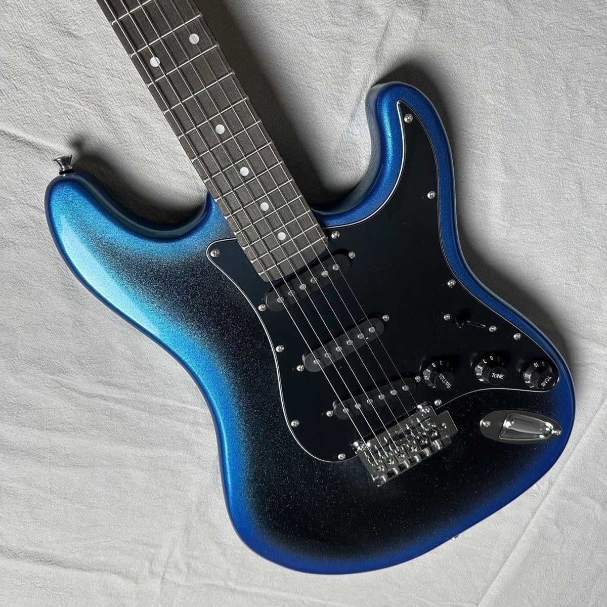 Electric Guitar Midnight Blue Burst Pickups Tremolo Bridge Solid Body for Beginners