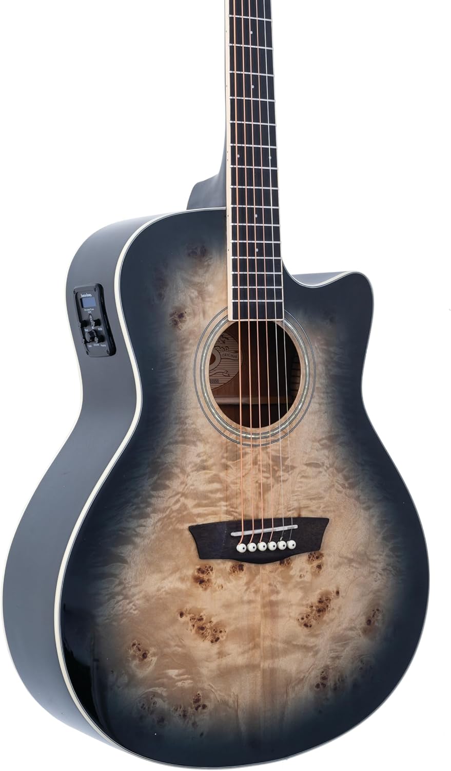 Washburn Deep Forest Burl D Acoustic Guitar, Black Fade (DFBDB)