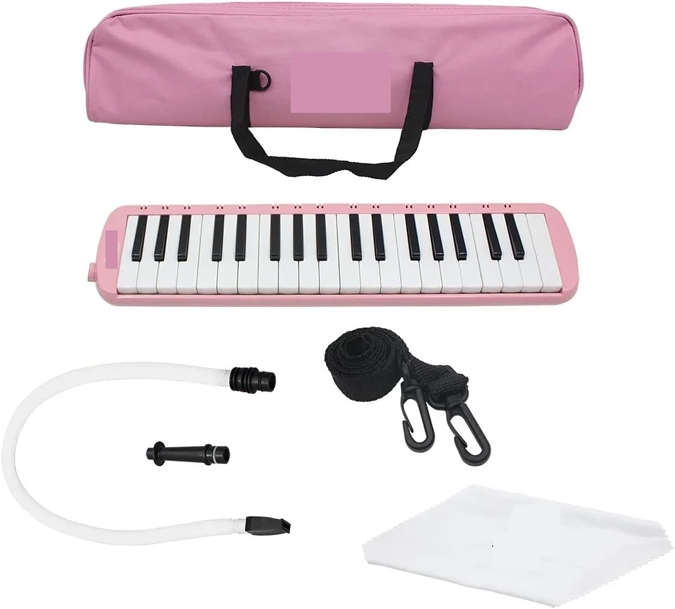 Melodica 37-Key Melodica Portable Tone Piano Mouth Organ Harmonica Pianica Keyboards Instrument With Windpipe Backstrap(Pink)