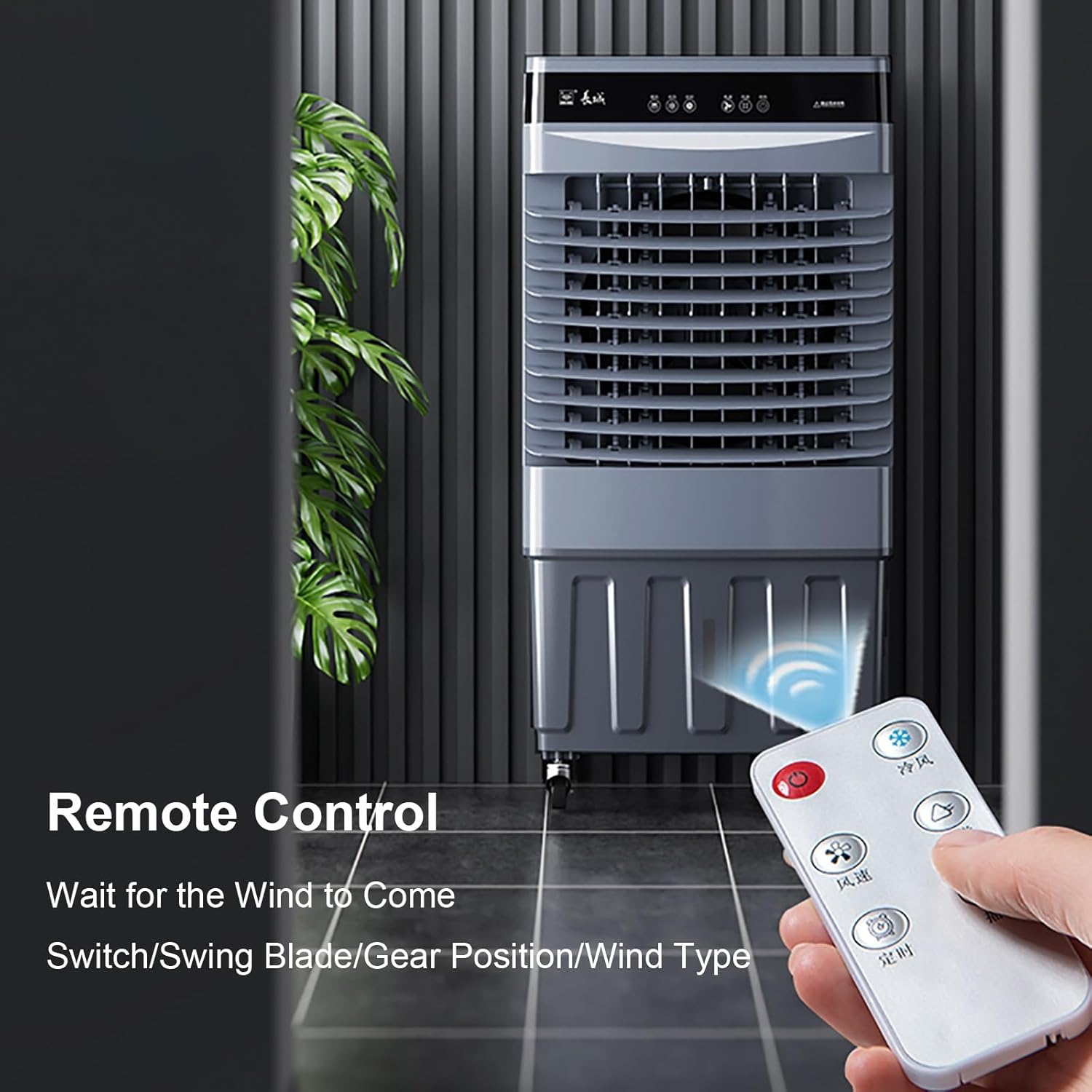 5000CFM Swamp Cooler, Evaporative Cooler, Portable Air Conditioners No Windows Needed, 120°Oscillation, Remote, 16Gal Tank, 12H Timer, 4 Ice Packs, 3 Speeds 3 Modes for Indoor Outdoor