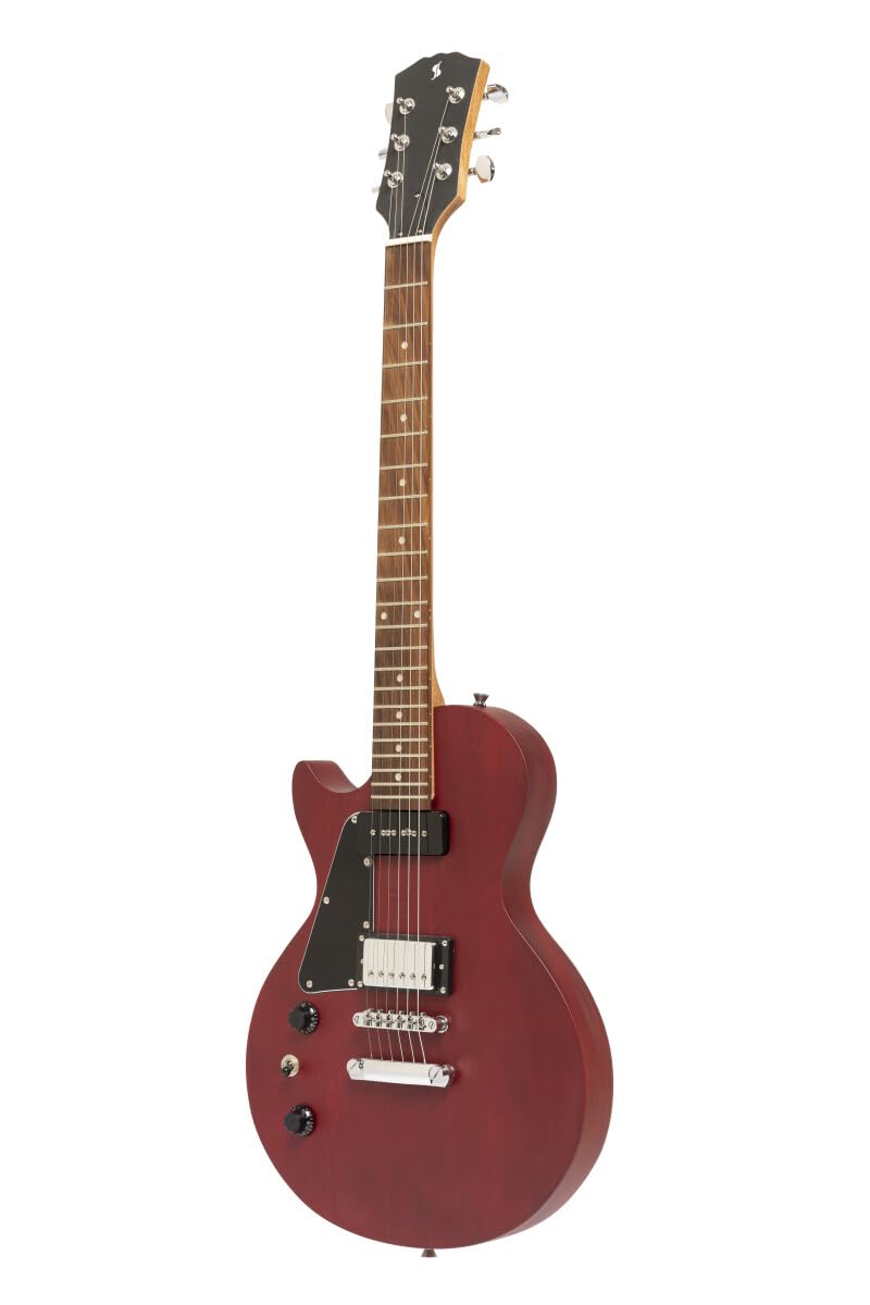 Stagg SEL-HB90 CHRRYL Standard Series Left Handed Electric Guitar l Solid Mahogany Body l Flat Top l Cherry Finish