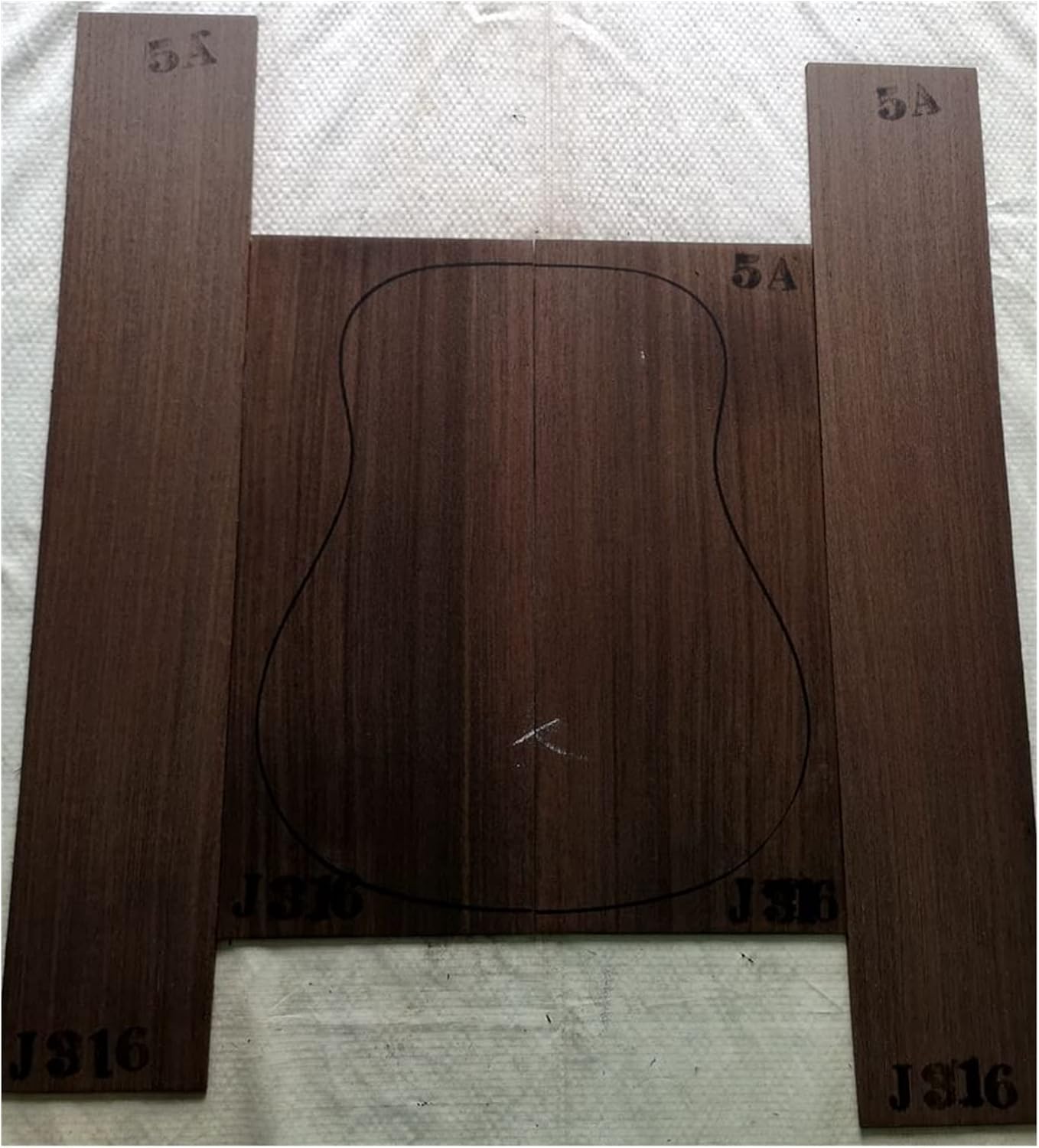 Solid Wood Guitar Board Making Guitar Wood Accessories Side and Back Panel DIY Guitar Kit (Color : 19)