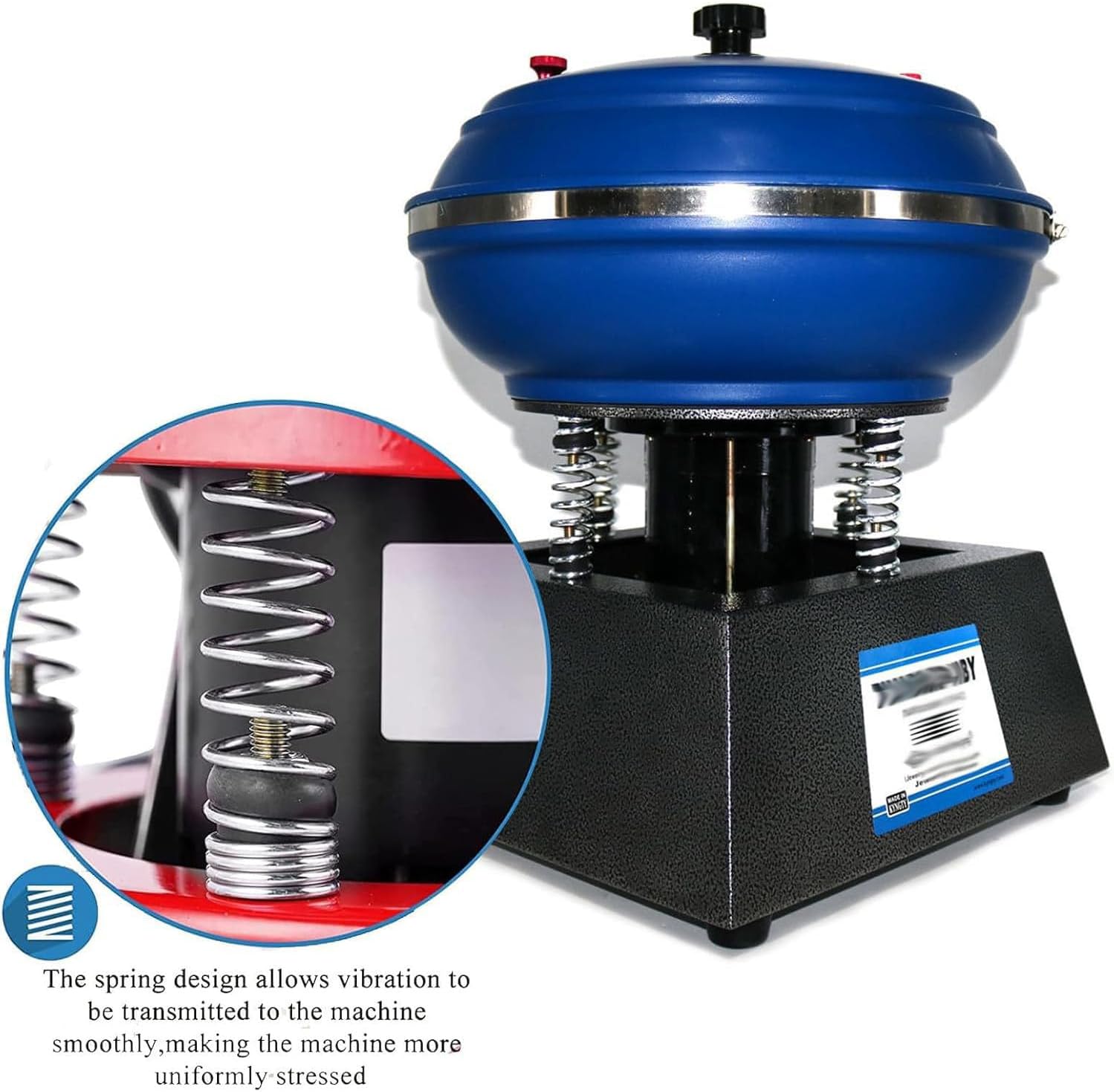 Vibrating Polishing Drum, 8/12/17 Inch Vibration Tumbler Polisher, Sleeve Polisher, Vibration Tumbler Vibration Polishing Machine, for Grinding and Polishing Workpiece Surfaces,6.2L