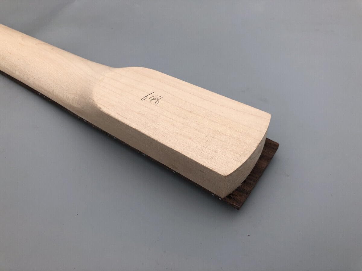 Reverse hand Electric Guitar Neck 24 Fret 25.5inch Maple Rosewood Fretboard Locking Nut Reverse Guitar Neck Unfinished Guitar Parts Replacement (24 Fret 25.5inch Skull Inlaid)