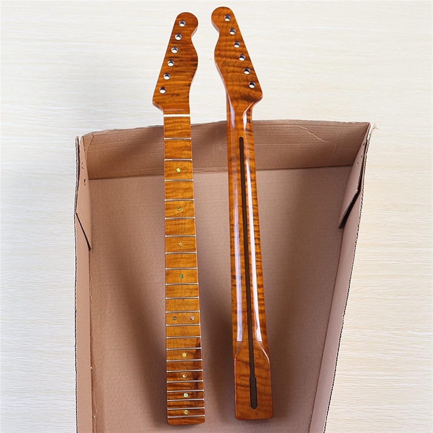 Maple Electric Guitar Neck 1 Piece 21 Frets for TL Guitar Neck with Middle Line Tele Neck Guitar ​Neck Replacement