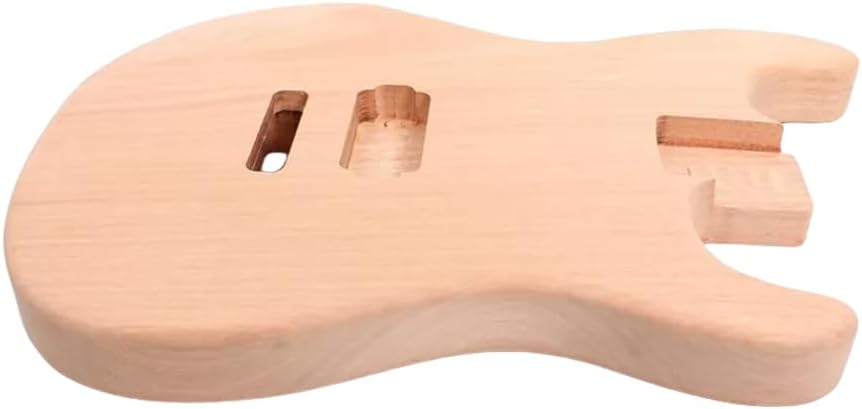 yinfente Unfinished Mahogany Electric Guitar Body DIY Replacement Bolt On Heel Pocket Natural