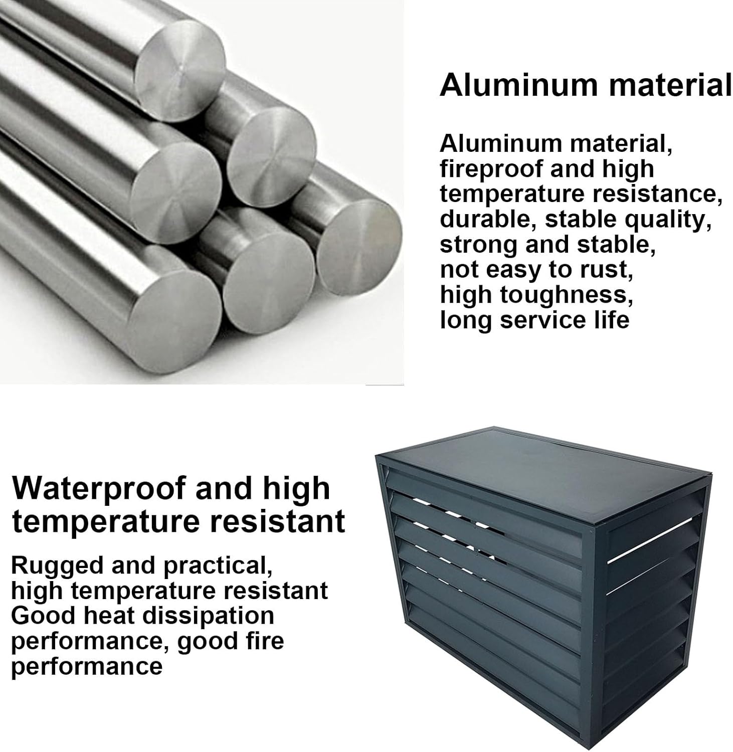 Air Conditioner Outdoor Unit Protective Cover,Air Conditioner Outdoor Unit Aluminum Cover,Outdoor Unit Mini Split air Conditioner Cover,Noise Reduction,Dustproof and Waterproof,Suitable for Outdoor (