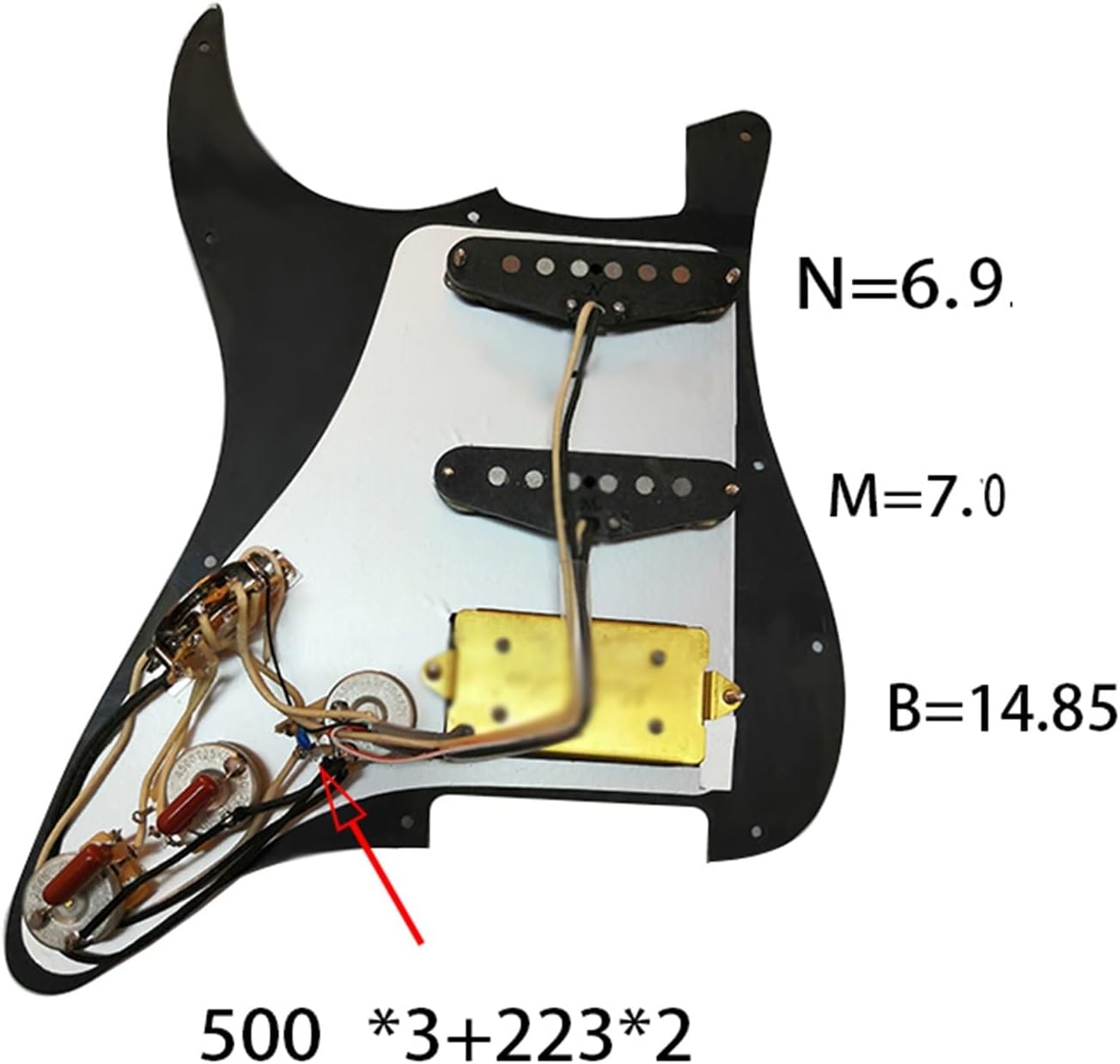 TSTS Professional Loaded Pre-Wired Pickguard with SSH Pickup Harness Kit Assembly Fits Electric Guitars Prewired Pickup Pickguard