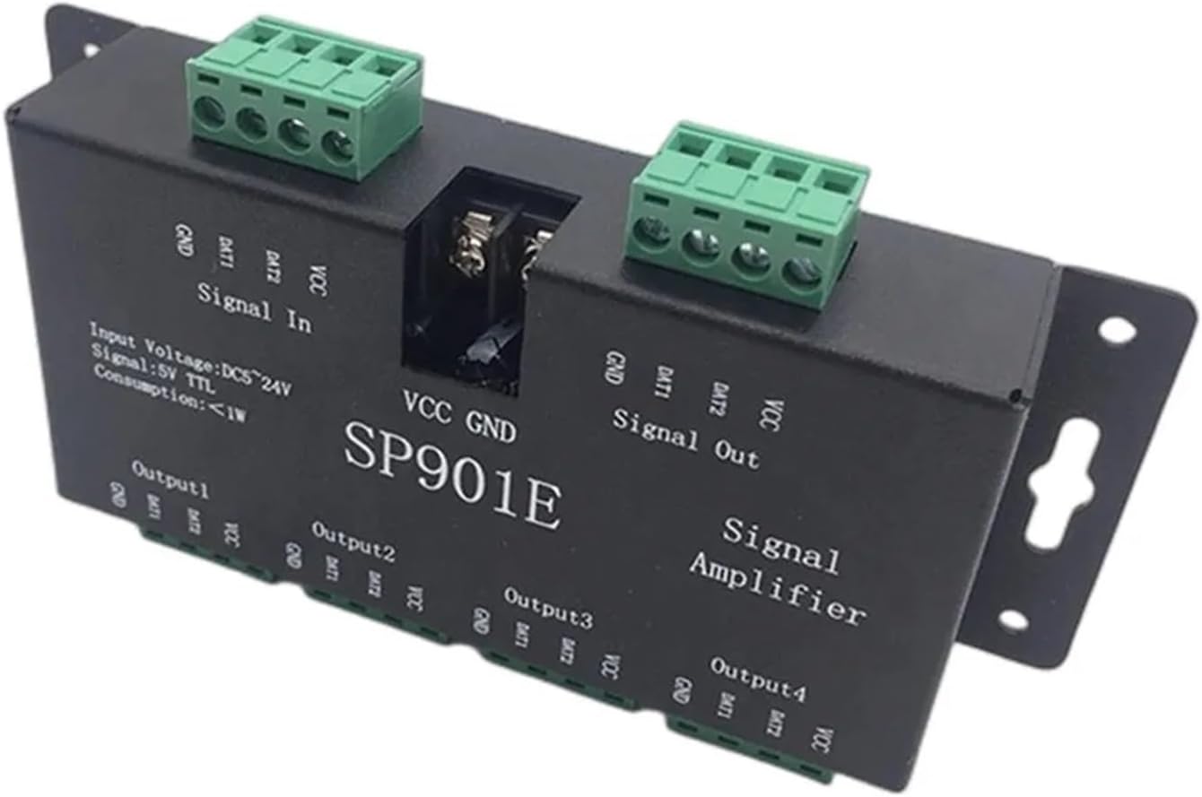 DC5V-24V Amplifier SP901E LED Signal SPI Controller 4 Channel Set Suitable for WS2812 2811 dmx512 Pixel