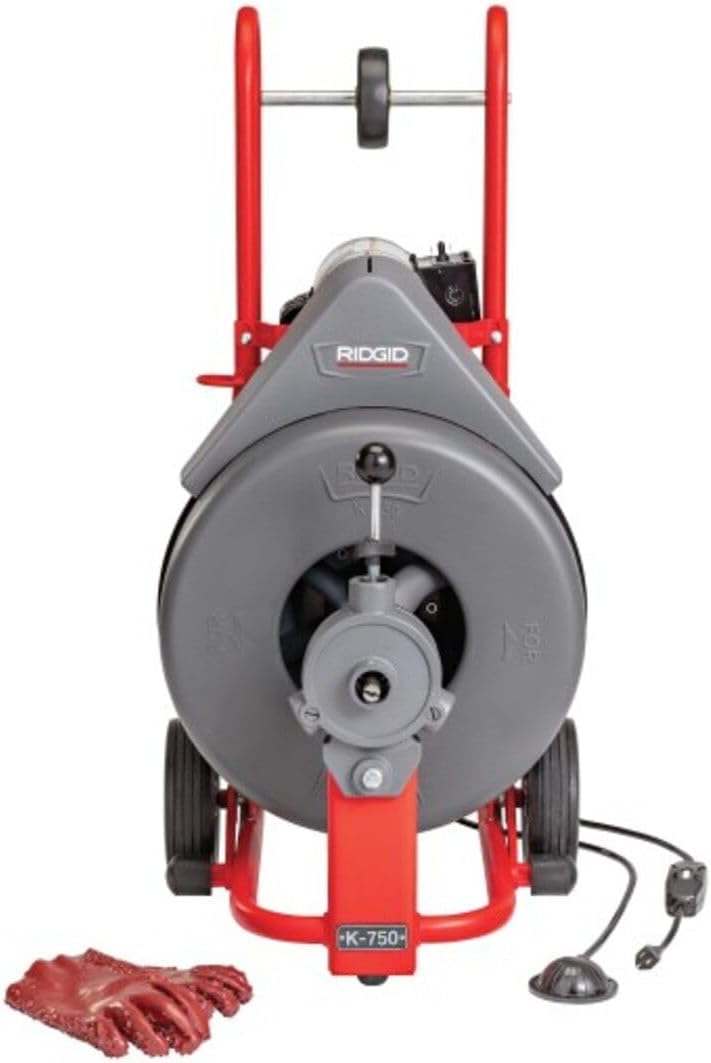 RIDGID 41977 K-750-SE Drum Machine Kit with Auto Feed for Drain/Sewer Lines