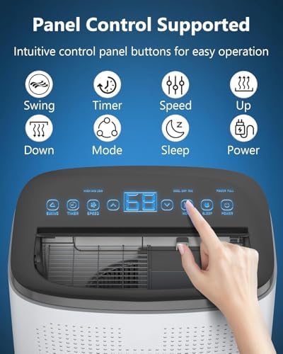 14,000 BTU Portable Air Conditioner for Rooms Up to 750 Sq. Ft, 3-in-1 AC with Dehumidifier, Fan and Cooling Modes, 24H Timer & Sleep Mode, Easy-Install, Includes Remote