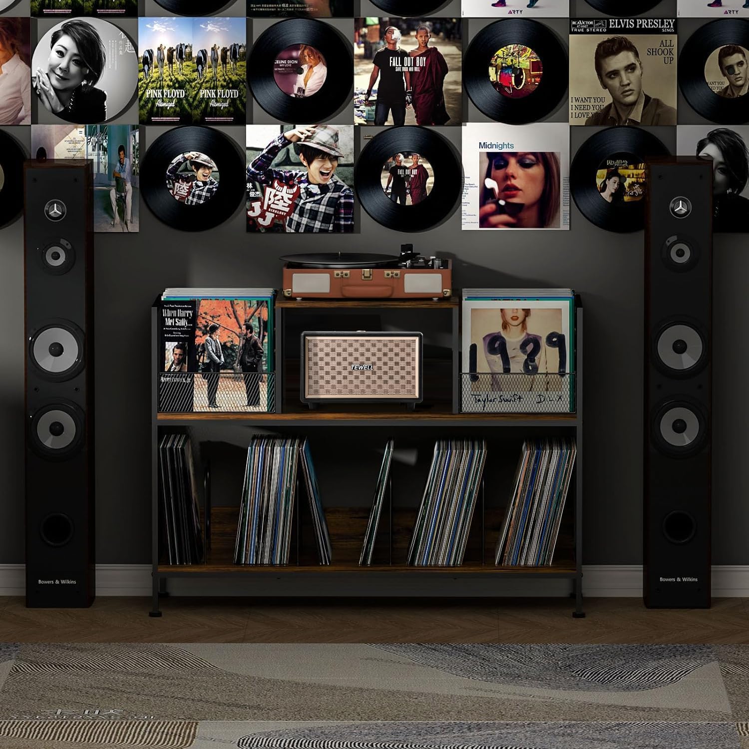 Home Speaker with Premium Audio | Rich Bass, Rotary Dial for Volume Control | Toggle Switch, Wireless Bluetooth & 3.5mm Aux Input for Turntable | Record Player, AC Powered (Upgraded Version)