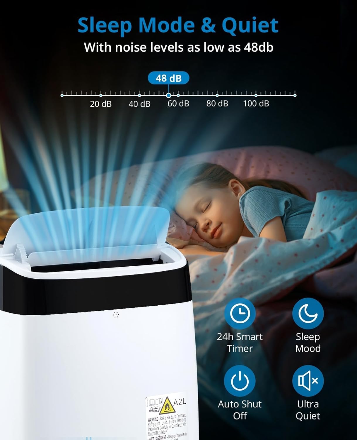 10000 BTU Portable Air Conditioner - 3-in-1 Cooling/Fan/Dehumidifier with Remote, Quiet Freestanding AC Unit | Cools Up to 450 sq.ft, Sleep Mode & 24H Timer