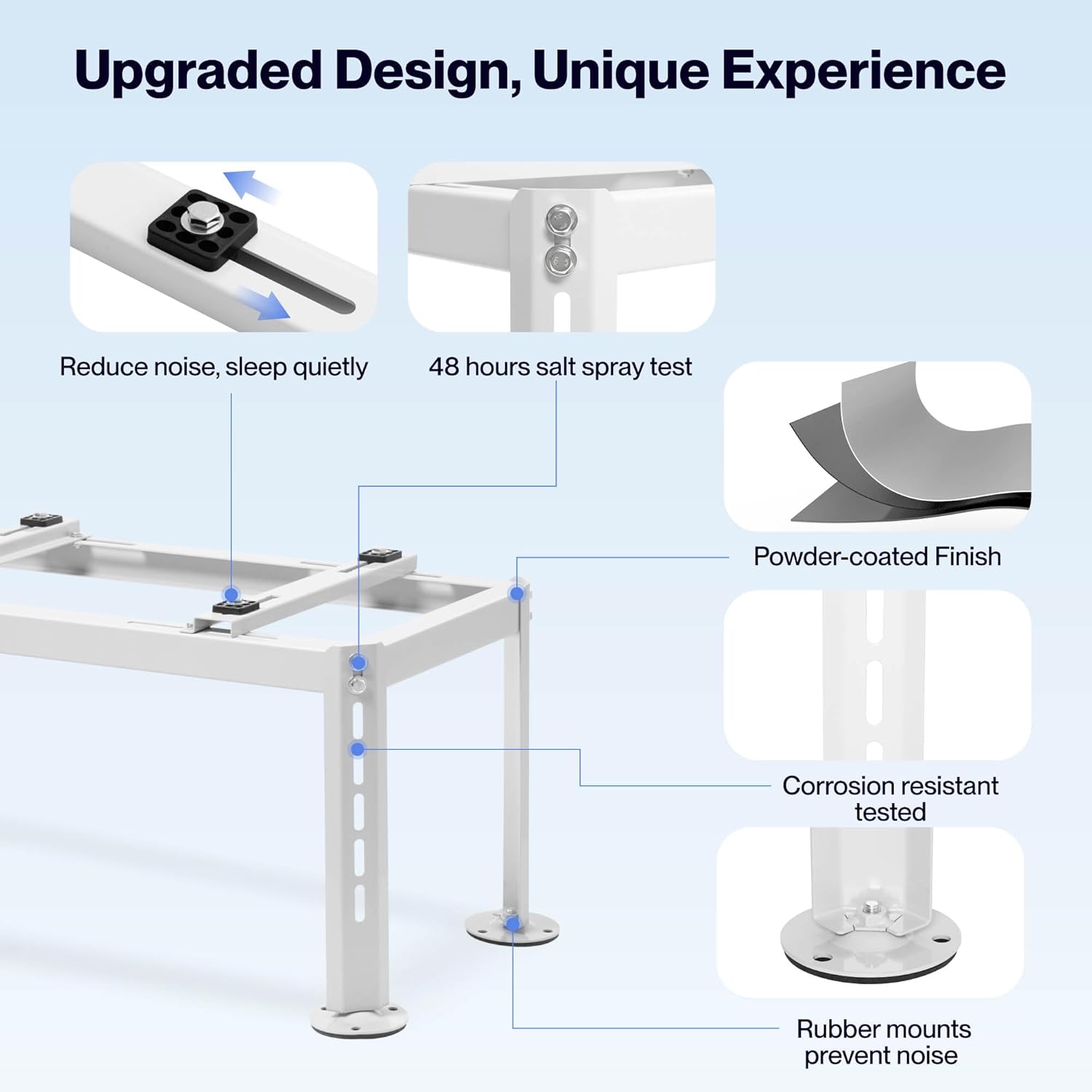 Della Mini Split Ground Stand for 9000-18000 BTU Ductless Air Conditioners Heat Pumps System & HVAC, Heavy Duty Steel Powder Coated, Adjustable Width Mini Split Condenser Stand, Max Load: 396 LBS