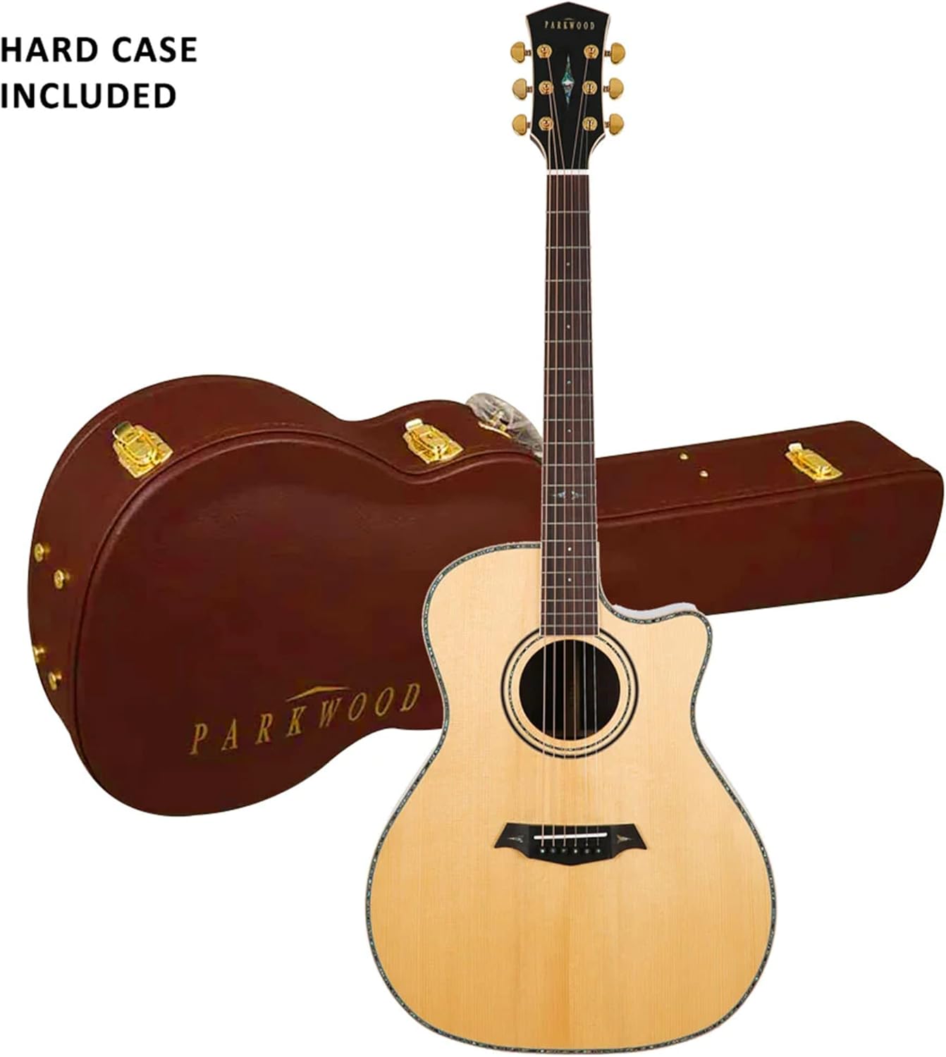 Parkwood GA880 ADK Grand Auditorium Cutaway Semi Acoustic Guitar - Natural