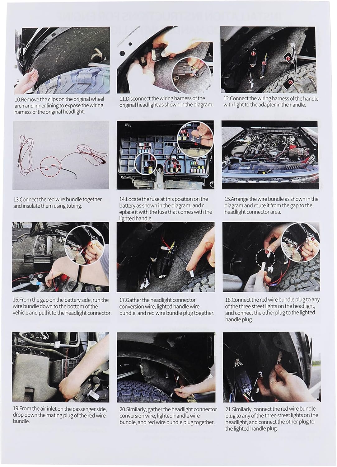 Amber Trail Sight Light for Ford Bronco Accessories 2021 2022 2023 2024 2025,Hood Turn Signal Aluminum Alloy LED Replacement Light fit Bronco 2/4-Door, Hood Handle Light