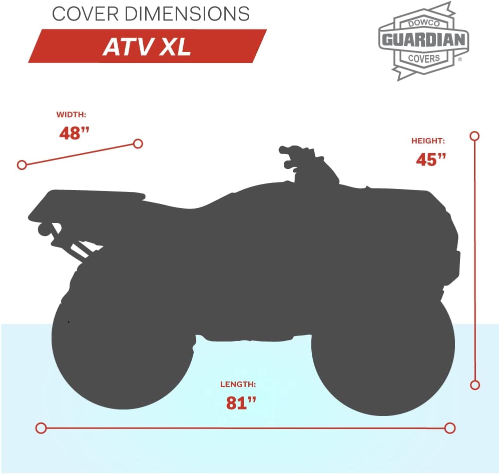 Dowco Guardian 26018-01 Indoor/Outdoor Water Resistant Reflective ATV Cover: Black, X-Large