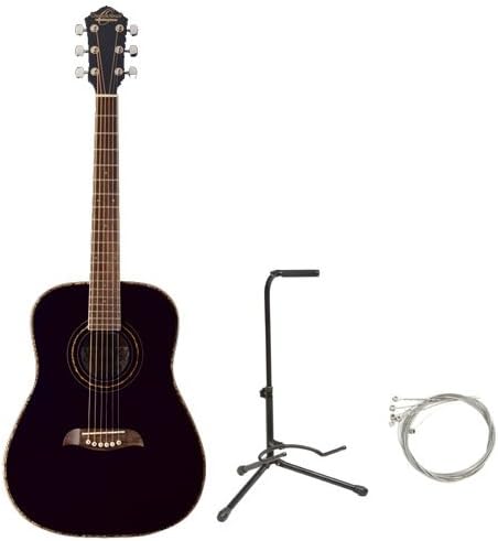 Oscar Schmidt by Washburn OG1 3/4 Size Acoustic Guitar Combo with AB Gig Bag, Stand, and Strings - Black
