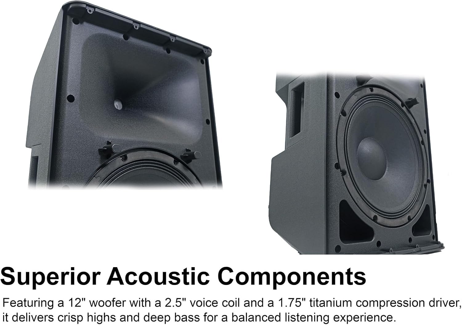 Rockville DX12 2000W 12” Powered PA Speaker, 2-Channel Mixer, XLR & 1/4” Inputs, Dual-Angle Pole Mount, Stage Monitor Angle, Perfect for Live Sound, Events, Venues & DJs