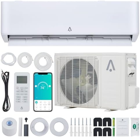 18,000 BTU Split Air Conditioner, ACONEE Split AC/Heating System 23 SEER Split-System Air Conditioner Inverter, Cools Rooms up to 1250 Sq.Ft