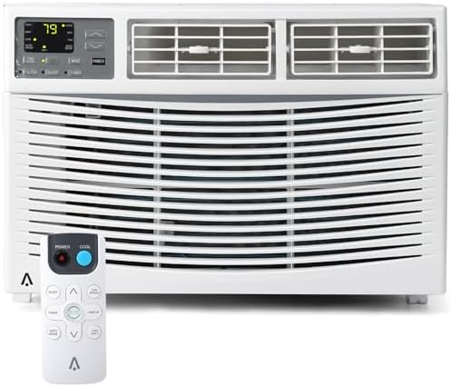 sss with ABS Window Air Conditioner 6000 BTU - Mechanical Air Conditioner, 7 Temperature Settings, Two-Stage Vertical and Horizontal Air Outlet, Energy Efficient, Quiet Operation