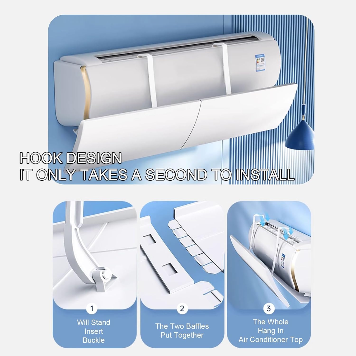 Air Conditioner Wind Deflector, Air Vent Deflector, Air Deflector Outlet Air Wing Air Cooled Baffle Wind Direction