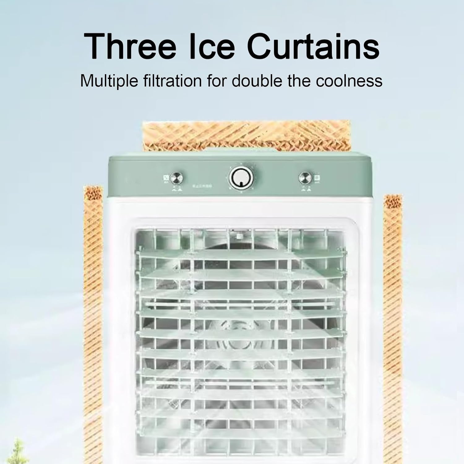 Portable Swamp Cooler, Evaporative Air Cooler, 10.5 Gal Water Tank, 4 Ice Packs, 3 Wind Speeds, Swamp Air Conditioner for Indoor, Outdoor, Garage(47x34x112cm(18.5x13.4x44in))