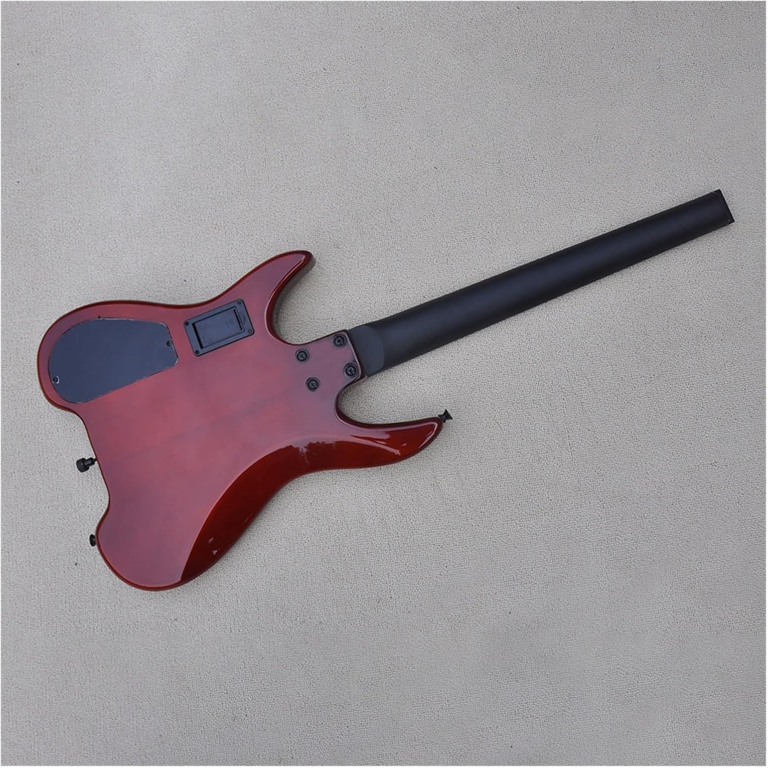 39 Inches Brown Headless Electric Guitar with Flame Maple Veneer Rosewood Fretboard Professional Headless Guitar